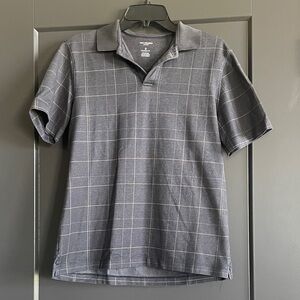 Men's Van Heusen Gray Checkered Polo Shirt